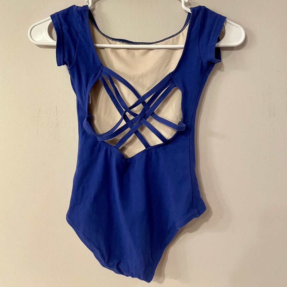 Girl 7/10 Small Blue Ballet Dance Leotard.